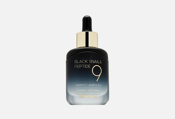 Омолаживающая ампульная сыворотка с комплексом из 9 пептидов Farm Stay Black Snail & Peptide9 Perfect Ampoule