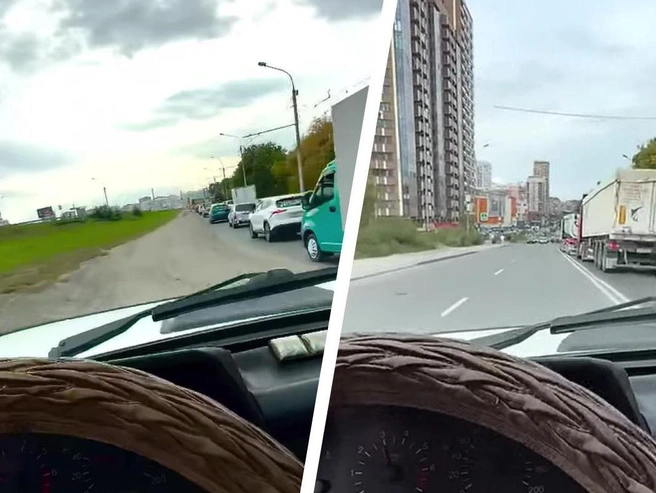 На видео автор демонстративно нарушает ПДД, включая выезд на встречную полосу | Источник: Кадры из Instagram* (организация признана экстремистской, деятельность запрещена в РФ)