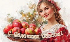 Красивые открытки на Яблочный Спас: с пожеланиями, детьми и животными