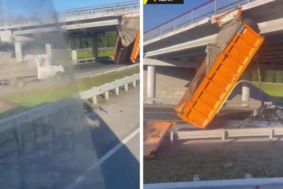 У КамАЗа на Северном объезде оторвало кузов