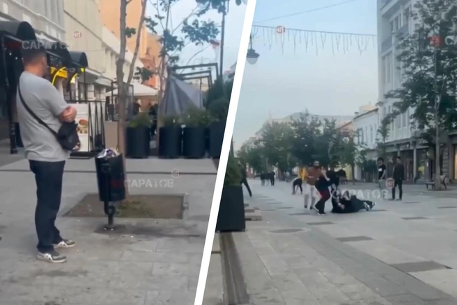 На главной пешеходной улице города снова дерутся | Источник: ЧП Саратов