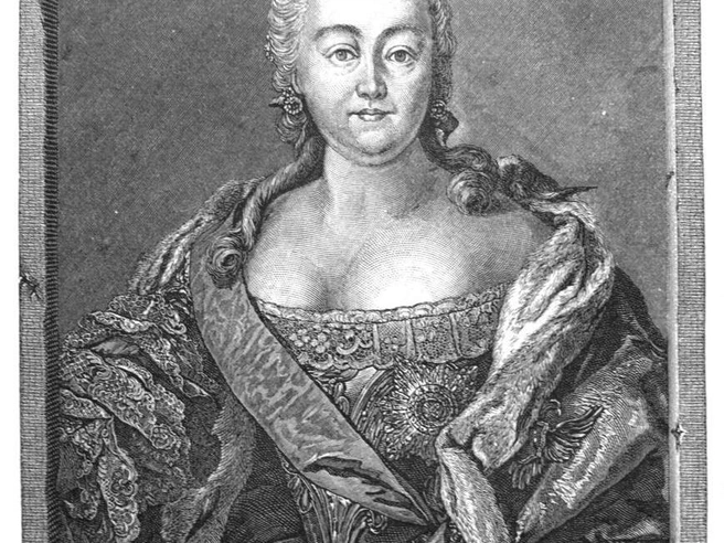 Русская императрица Елизавета Петровна в старой книге «Очерки в новейшей истории» И. И. Григоровича, 1883, Санкт-Петербург | Источник: iStock.com/Vladimir Polotovskiy