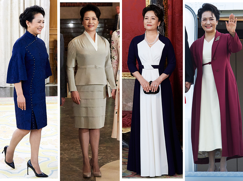 Безупречный стиль Первой леди Китая в Испании | marieclaire.ru