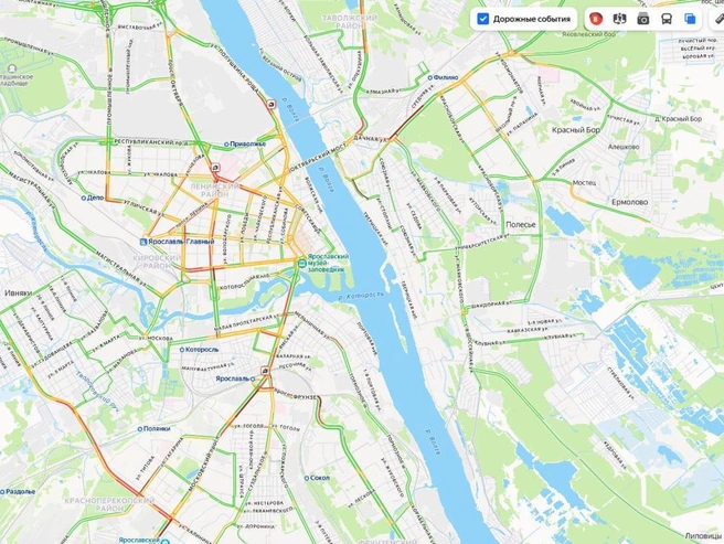 На дорогах города зафиксировано несколько дорожно-транспортных происшествий. | Источник: Яндекс.Карты