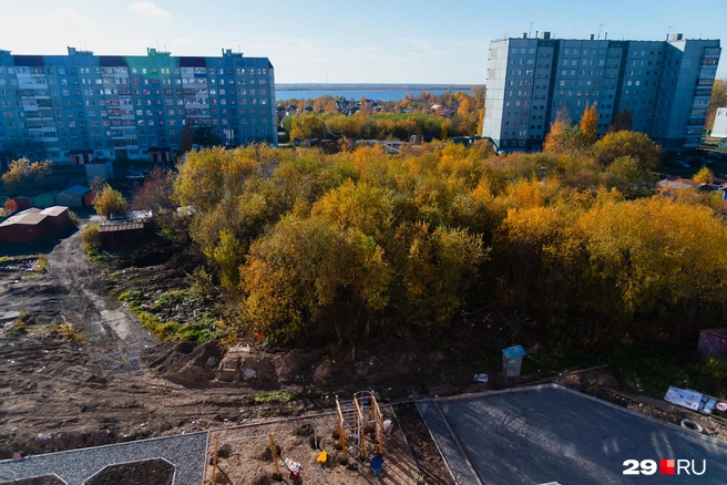 Под окнами новостройки еще оборудуют парковку и детскую площадку | Источник: Иван Митюшёв