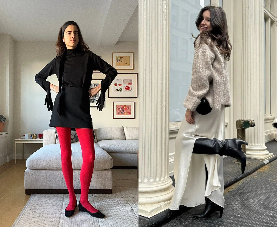 Шесть небанальных способов носить летние вещи зимой (и при чем тут кепи) | marieclaire.ru