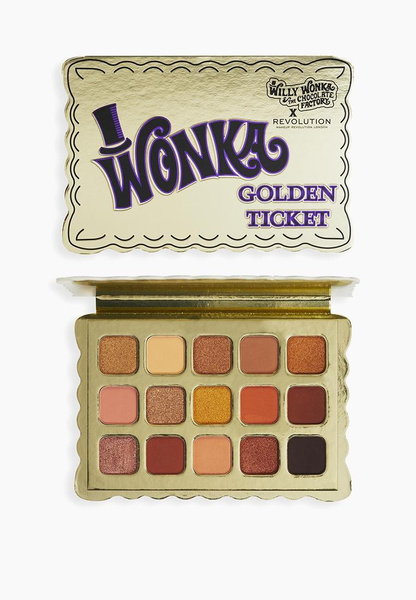 Тени для век Willy Wonka & The Chocolate Factory x Revolution Golden Ticket Palette Revolution