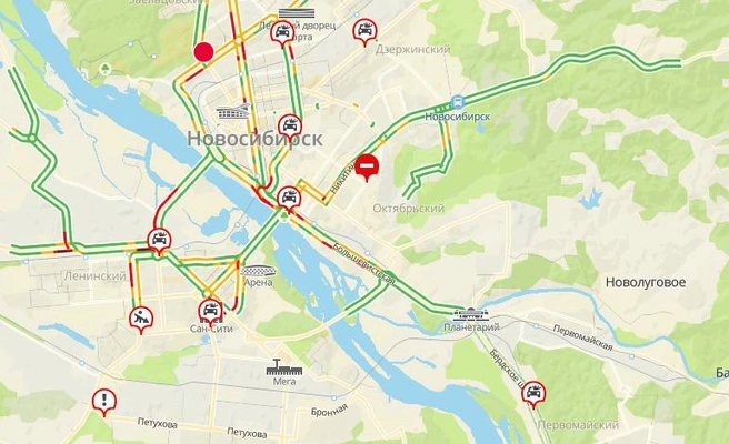 В городе сразу больше 10 ДТП, по данным 2ГИС  | Источник: 2ГИС