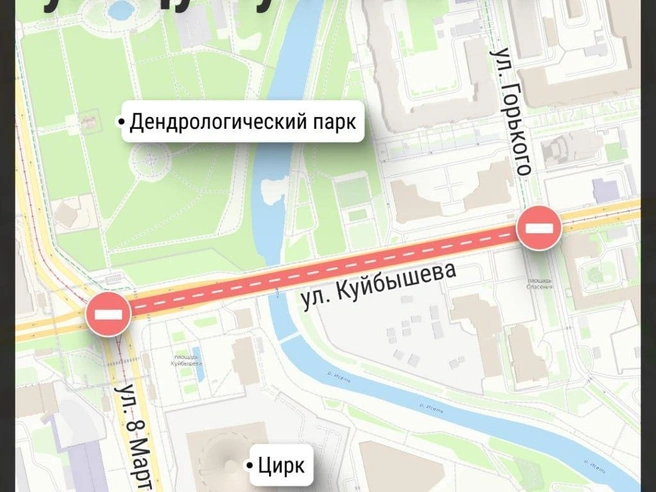 На карте отмечен перекрываемый отрезок | Источник: Семен Казьмин / Городские медиа