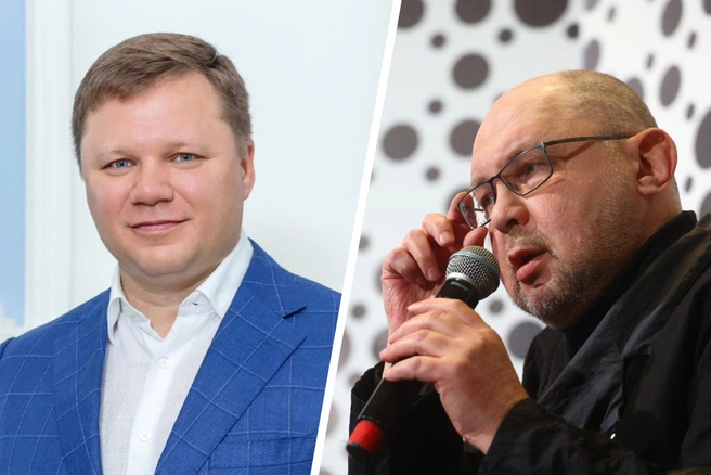 Андрей Саламатин (слева) отреагировал на слова о том, что он без разрешения Алексея Иванова (справа) использует название его романа | Источник: Роман Нугманов / «Сереброника», Владислав Лоншаков / E1.RU