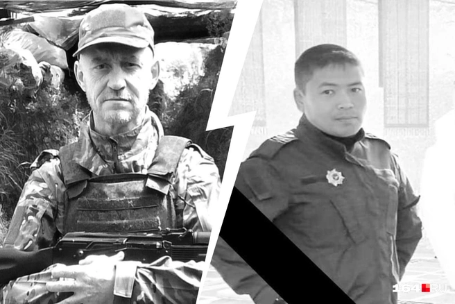 Погибшие на СВО местные жители Андрей Пугачев и Дамир Карабалинов | Источник: Валерий Лазарев Глава Калининского района / Telegram, Администрация Марксовского муниципального района / Telegram