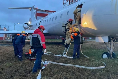 Sochi Airport rescue drills simulate burning plane