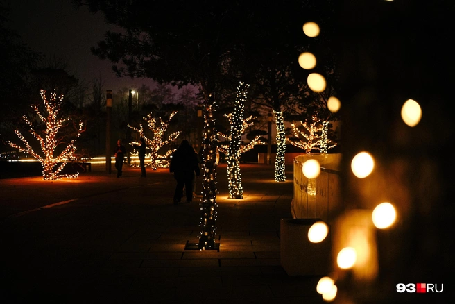 Любимый парк горожан превратился в новогоднюю сказку | Источник: Дарья Паращенко / 93.RU