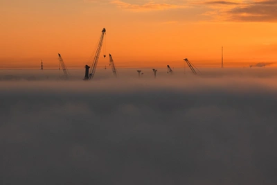 Архангельск скрылся в густом зимнем тумане