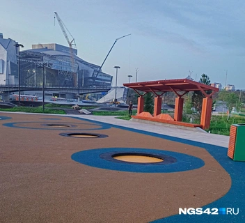 Батуты вмонтированы в покрытие | Источник: Елена Денисова / NGS42.RU