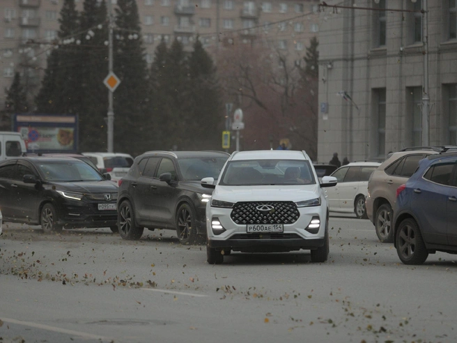 Автомобили жителей уже несколько дней покрыты пылью, и сегодня ситуация ухудшилась. | Источник: Андрей Бортко / NGS.RU