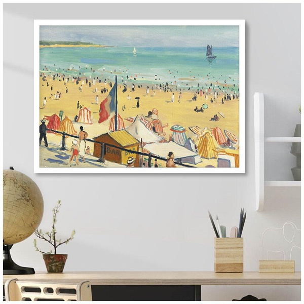 Постер в белой раме «Альбер Марке. Пляж», 28Kartin