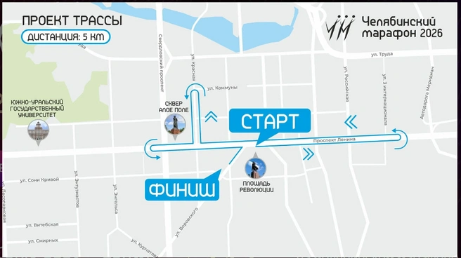 Трасса на 5&nbsp;км | Источник: chelmarafon.ru