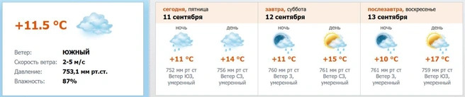 Скриншот с meteo.nw.ru