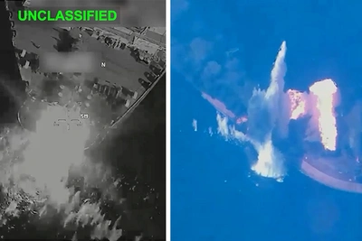 CENTCOM показал видео удара по иранским танкерам