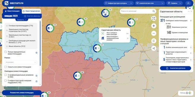 Инвесткарта | Источник: https://t.me/mininform_saratov