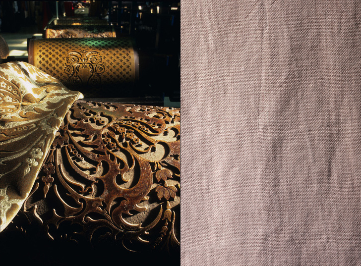 Штамп и пресс для декоративного тиснения ткани; Лен Buffalo, цвет Wild.
