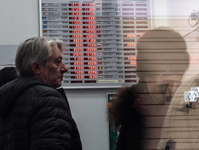 Наблюдение за колебаниями доллара стало для россиян популярным занятием, уступающим лишь огородным хлопотам | Источник: Михаил Огнев / Fontanka.ru