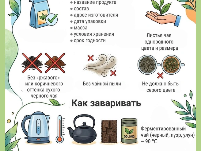 В качественном чае не должно быть пыли, поломанных листьев и стеблей | Источник: Юрий Орлов / Городские медиа