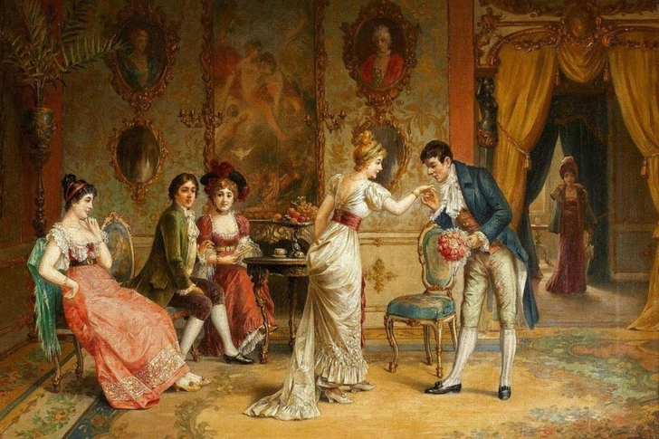 Франц фон Персолья. Галантная сцена. К. XIX — н. XX в. | Источник: Franz Von Persoglia