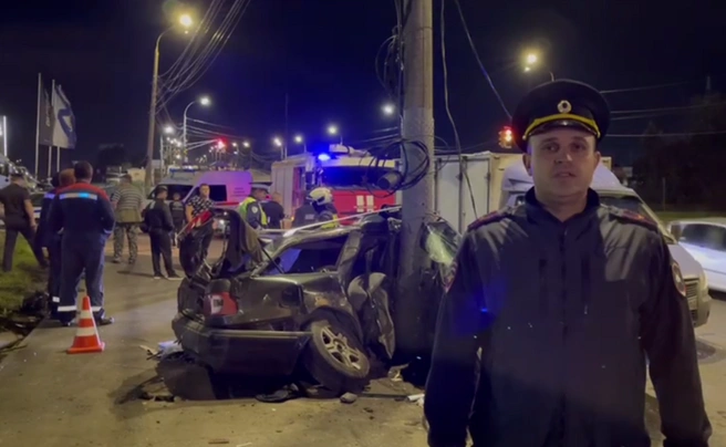 Водитель иномарки врезался в столб | Источник: УГИБДД по Нижегородской области