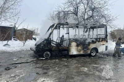 В Орске снова сгорела маршрутка