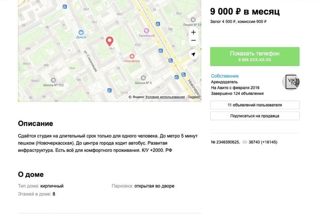 Источник: Скриншот сайта Avito.ru