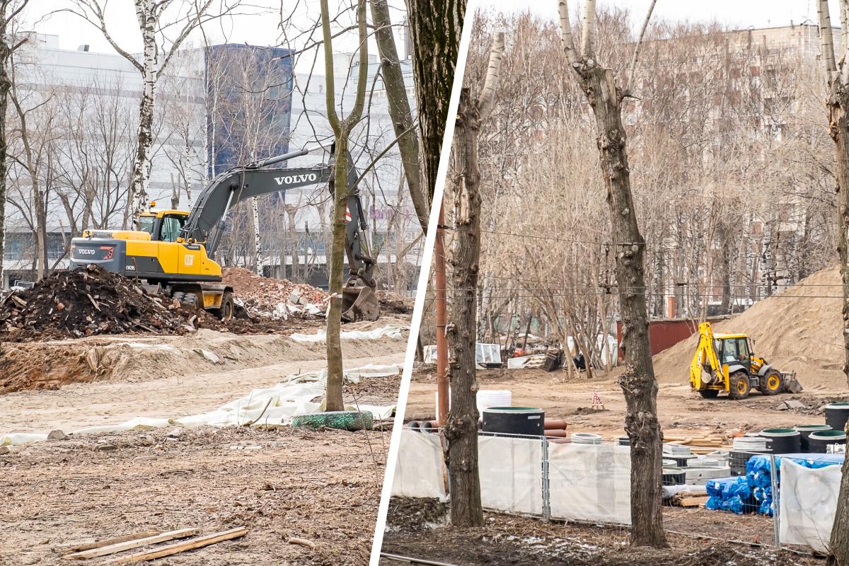 На территории бывшей инфекционки на Пушкина начали строить новый сквер что там происходит: фото