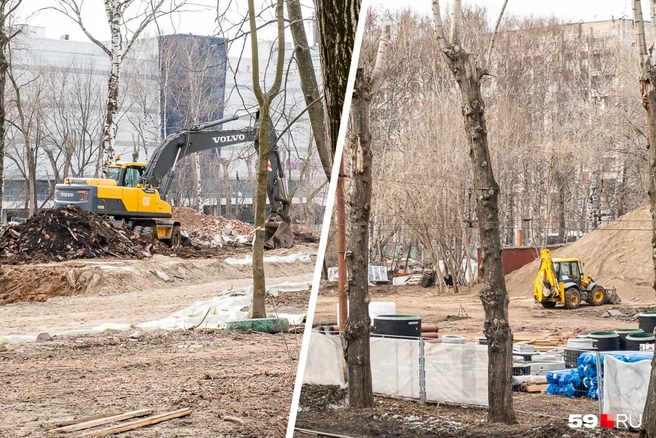 Старые ветхие домики снесли в ноябре&nbsp;— площадку готовят к появлению нового сквера | Источник: Василина Любимова / 59.RU