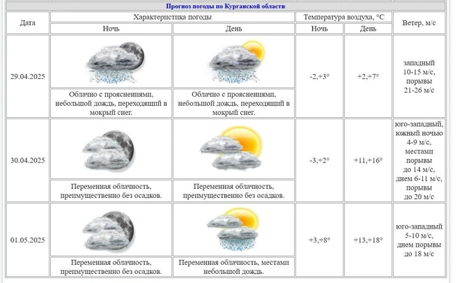 Источник: Курганский ЦГМС