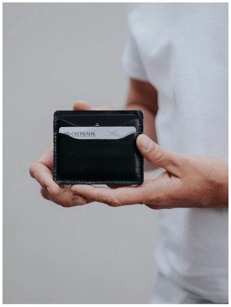 Картхолдер MONOMOUNT Flat Black / Аксессуар (визитница) для хранения банковских карточек или визиток, цвет черный