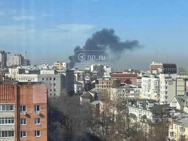 Дымовую завесу было видно даже из центра Нижнего Новгорода. | Источник: Читатель NN.RU