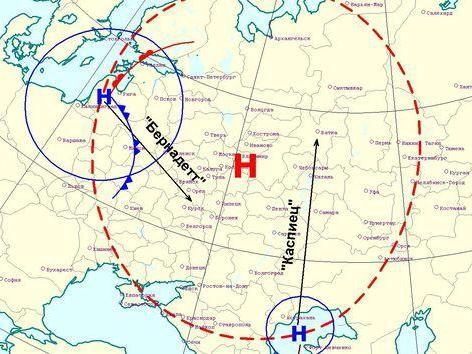 Суперциклон обрушится на Центральную Россию | Источник: Центр ФОБОС / meteovesti.ru