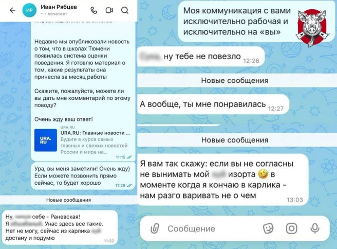 Переписка шла в мессенджере MAX | Источник: Темы Тюмени/ telegram.com