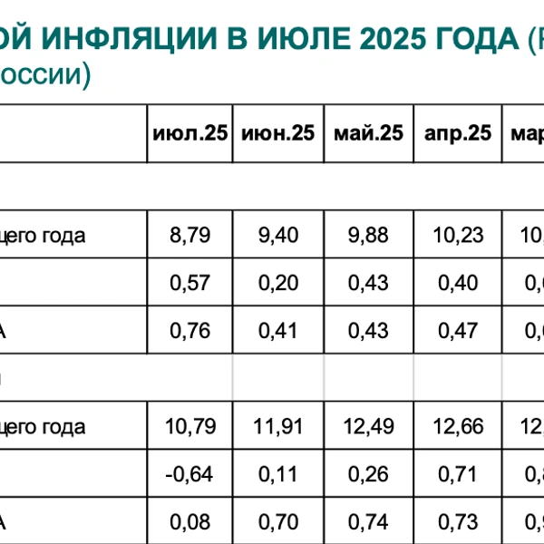 Росстат обновил данные по инфляции. В июле она замедлилась до 8,8% | Источник: economy.gov.ru