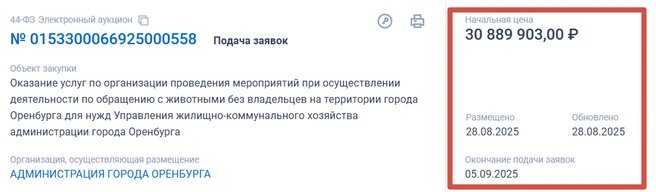 Юбилейный тендер | Источник: Госзакупки