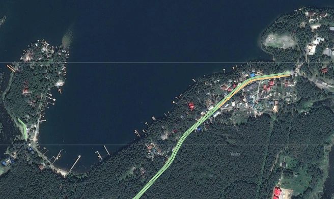 Мостки видны даже на спутниковых снимках | Источник: Yandex.ru / maps