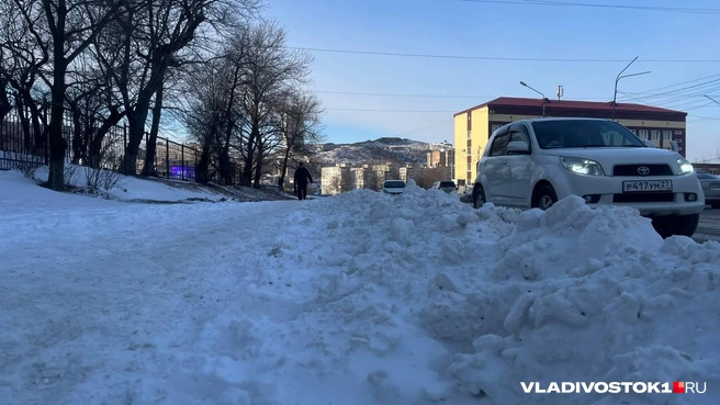 Напротив общаг Дальрыбвтуза уже утоптали | Источник: Елена Буйвол / VLADIVOSTOK1.RU