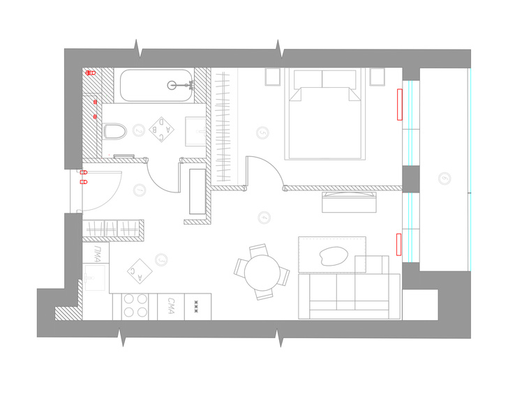 Квартира 46 м²: проект Ольги Луис (фото 11)