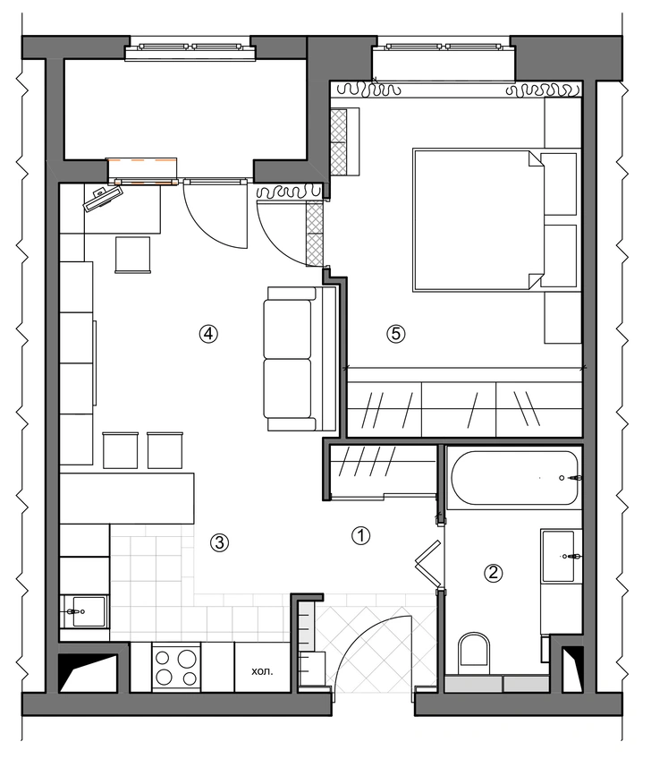 Идеальный баланс: квартира 38 м² для двоих в Москве (фото 12)