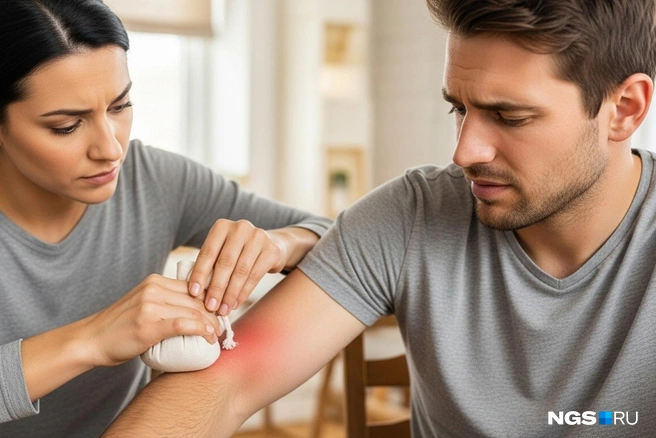 Холодное нужно прикладывать через что-то, например, марлю или бинт. Хорошо, если есть возможность подставить место ожога под холодную воду | Источник: Юрий Орлов / Городские медиа