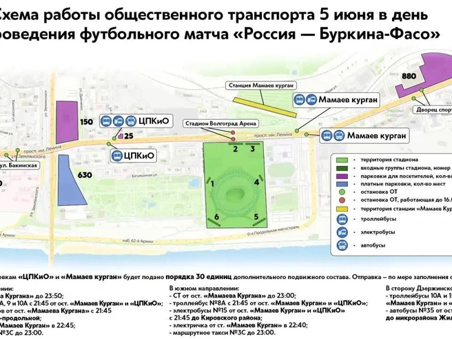 Ближайшая парковка расположена примерно в километре от стадиона | Источник: администрация Волгограда