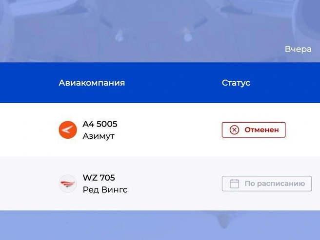 Плановое расписание на 3 мая | Источник: аэропорт «Золотое кольцо»