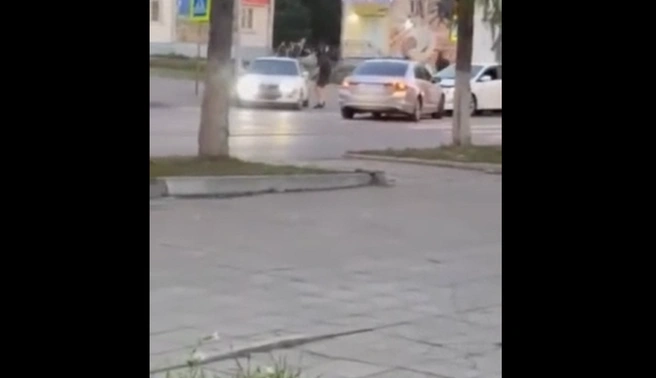 Маски-шоу на дороге. Странная драка произошла на дороге в Ангарске, один человек пострадал | Источник: «Инцидент Иркутск» / T.me