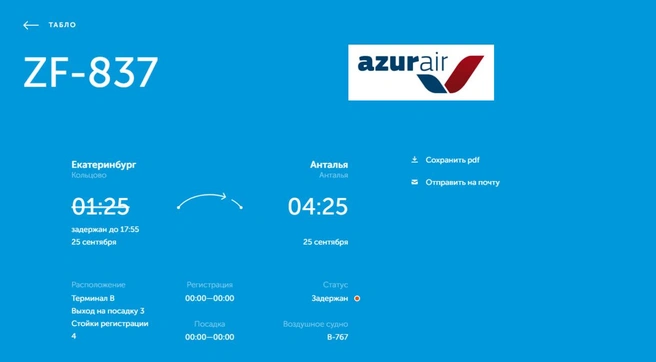 Самолёт уже давно должен был приземлиться в Анталье | Источник: ar-svx.ru